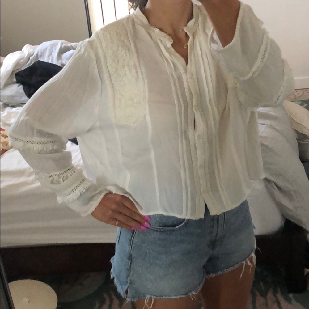 H&M Cropped Fringe shirt